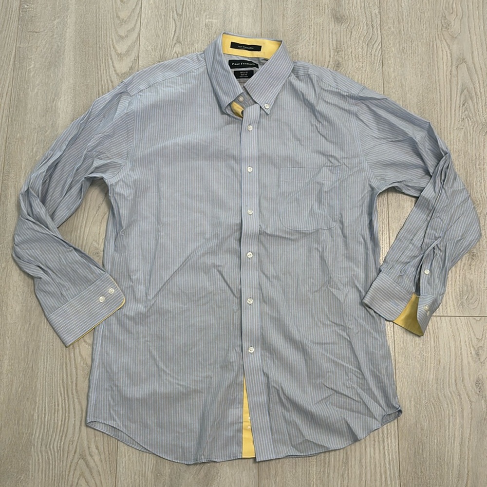🔥BUNDLESALE Mens 16.5 x 32 Paul Fredrick slim fit work dress shirt